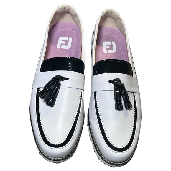 FootJoy Sandy Women's Golf Shoes 8.5 Medium Style 92383, White/Black. Like New - Picture 11 of 16